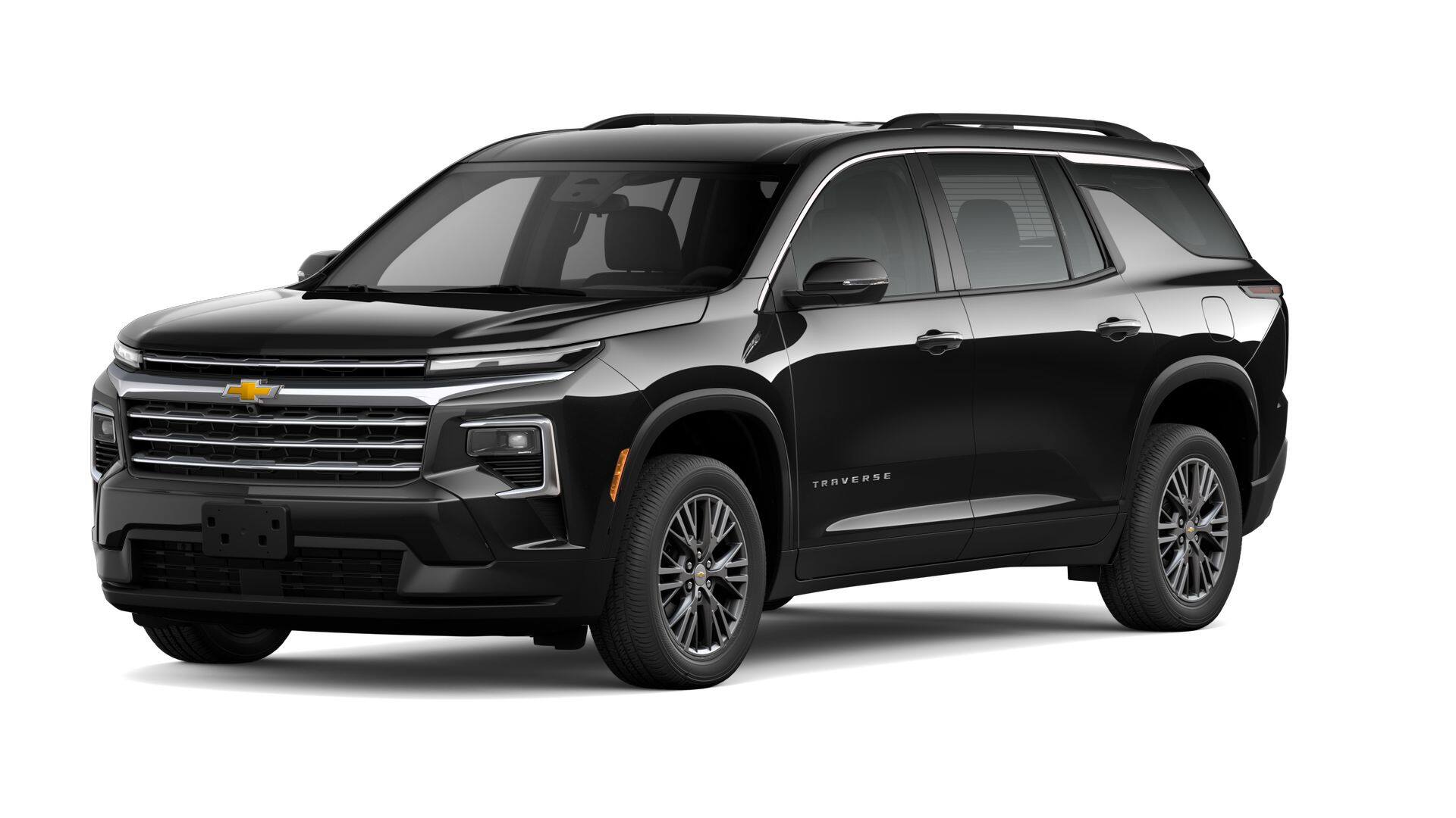 2026 Chevrolet Traverse LT in Mosaic Black Metallic — front three-quarter view