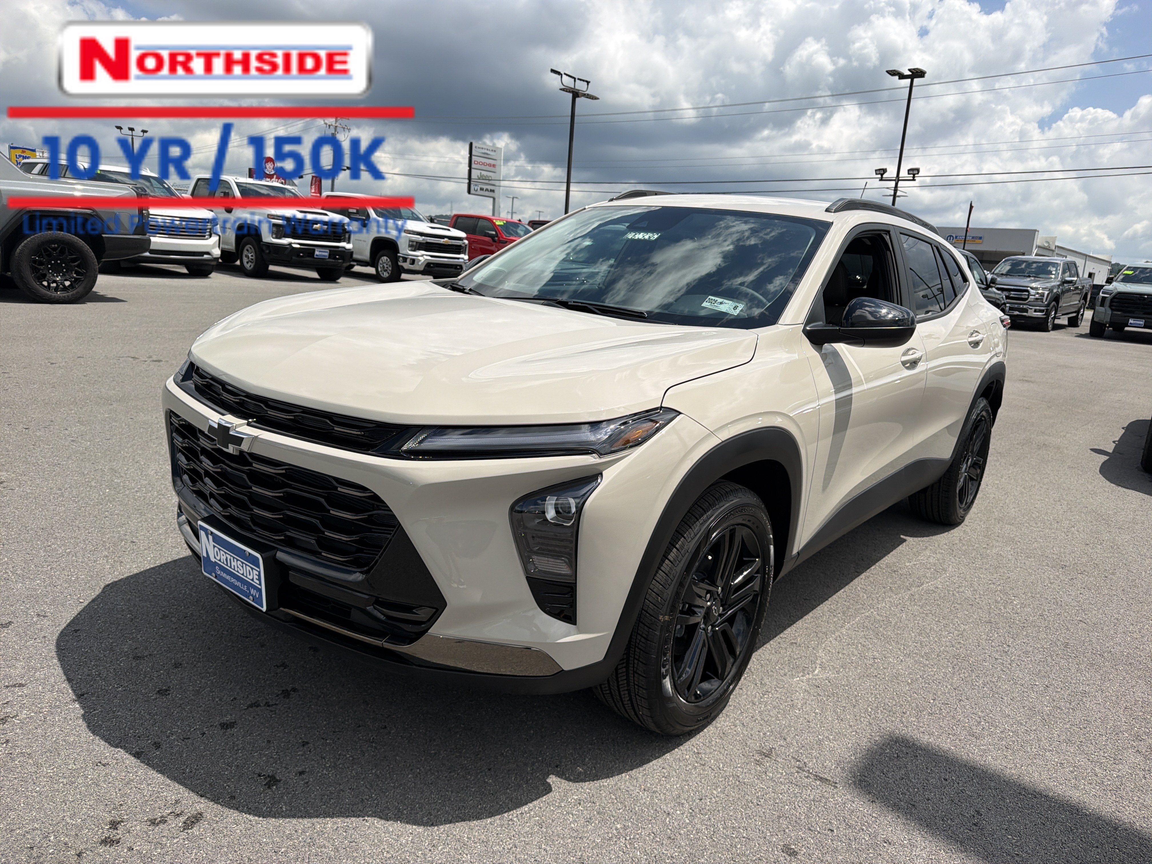 2026 Chevrolet Trax ACTIV in White Sands — front three-quarter view