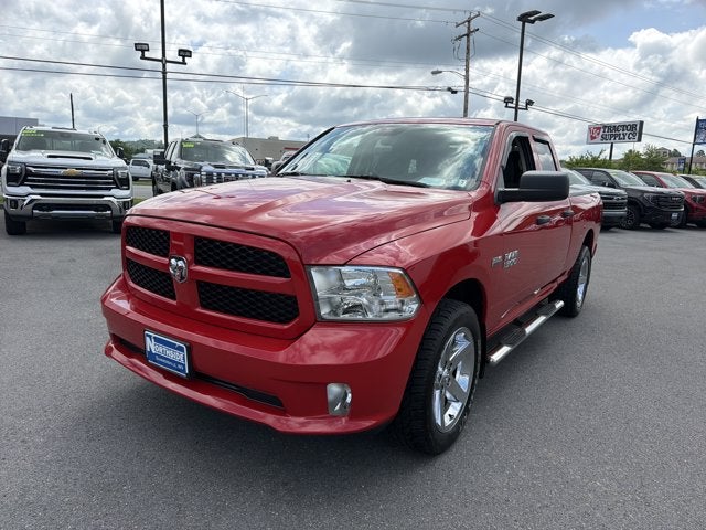 2017 RAM 1500 Express in Flame Red Clearco — front three-quarter view