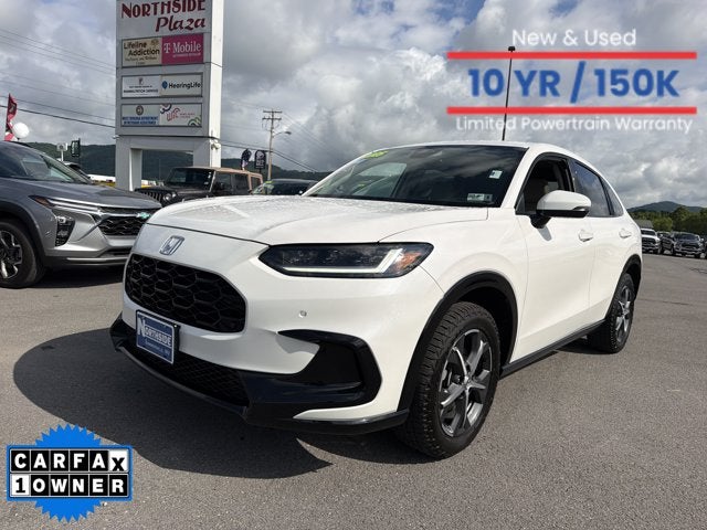 2025 Honda HR-V EX-L in Platinum White Pearl — front three-quarter view