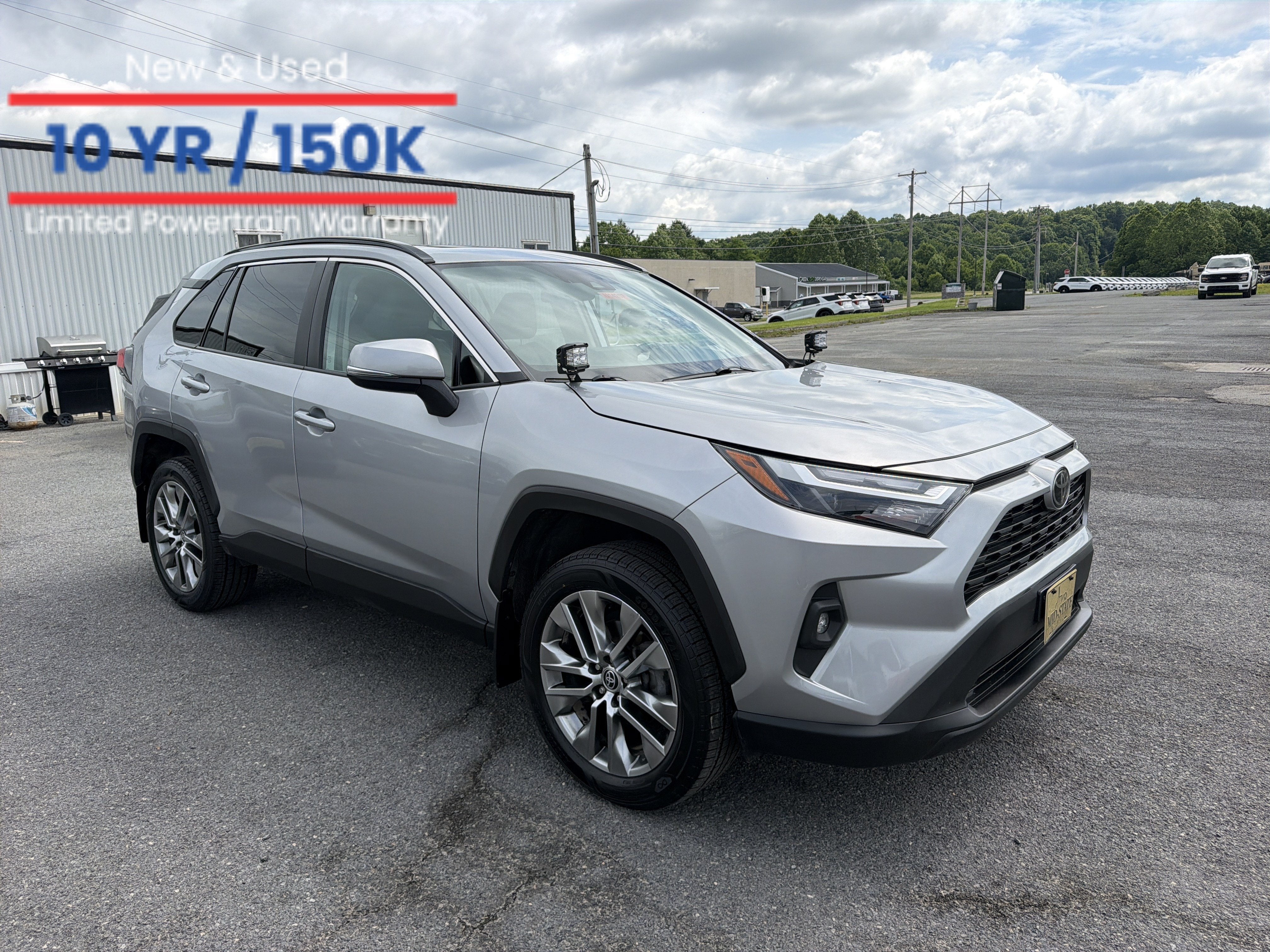 2022 Toyota RAV4 XLE Premium in Silver Sky Metallic — front three-quarter view
