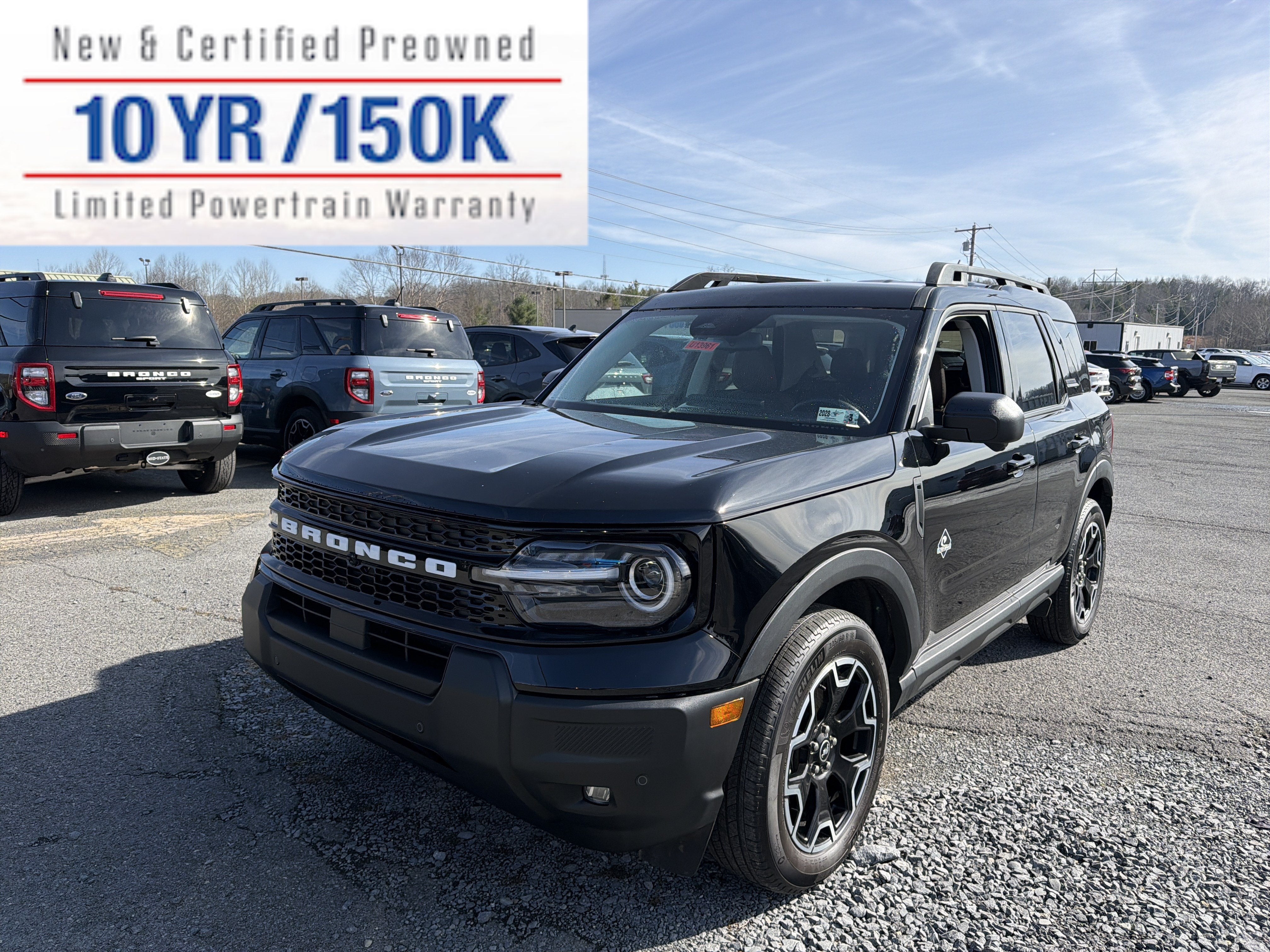 2025 Ford Bronco Sport Outer Banks in Shadow Black — front three-quarter view
