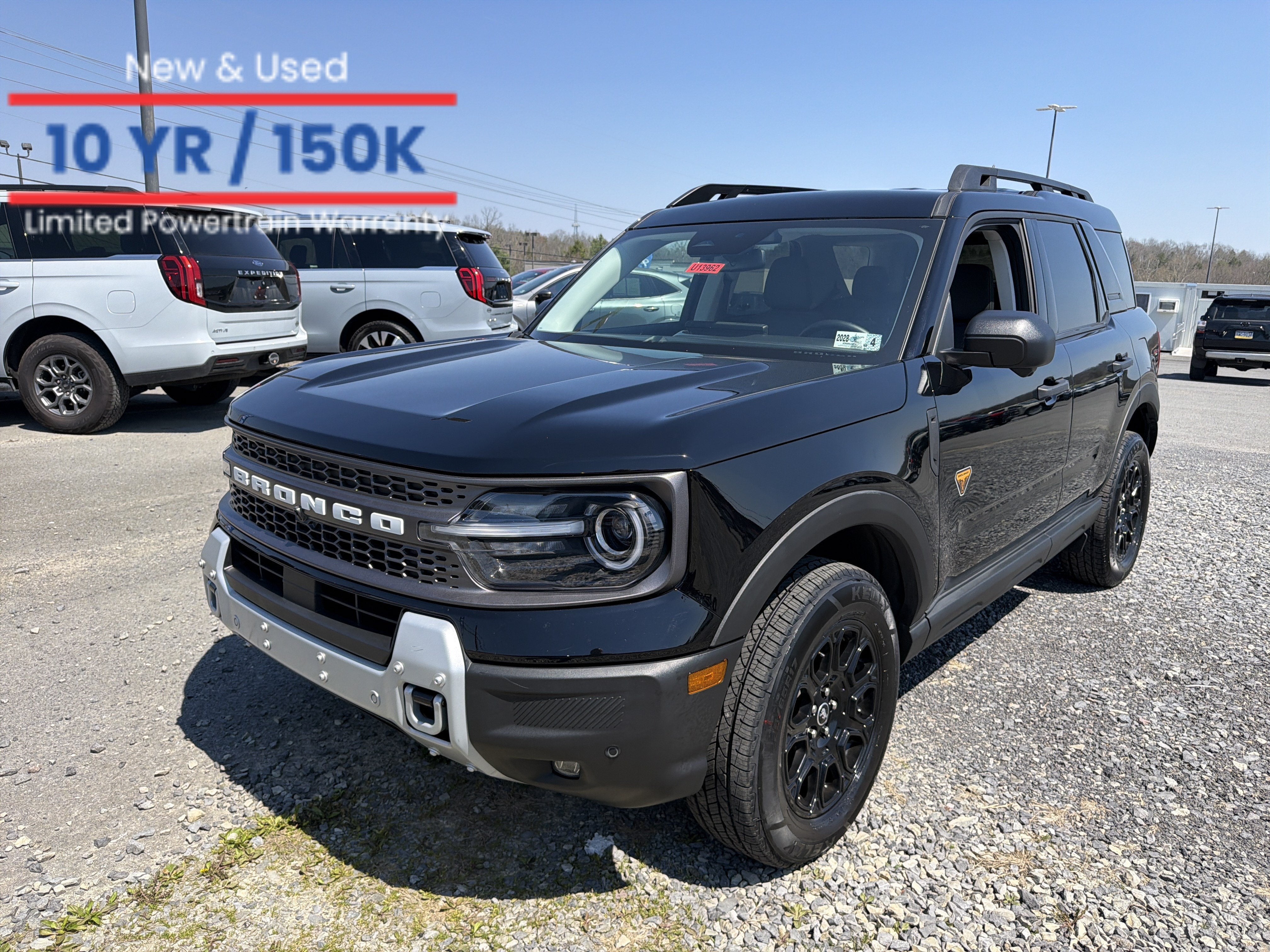 2025 Ford Bronco Sport Badlands in Shadow Black — front three-quarter view