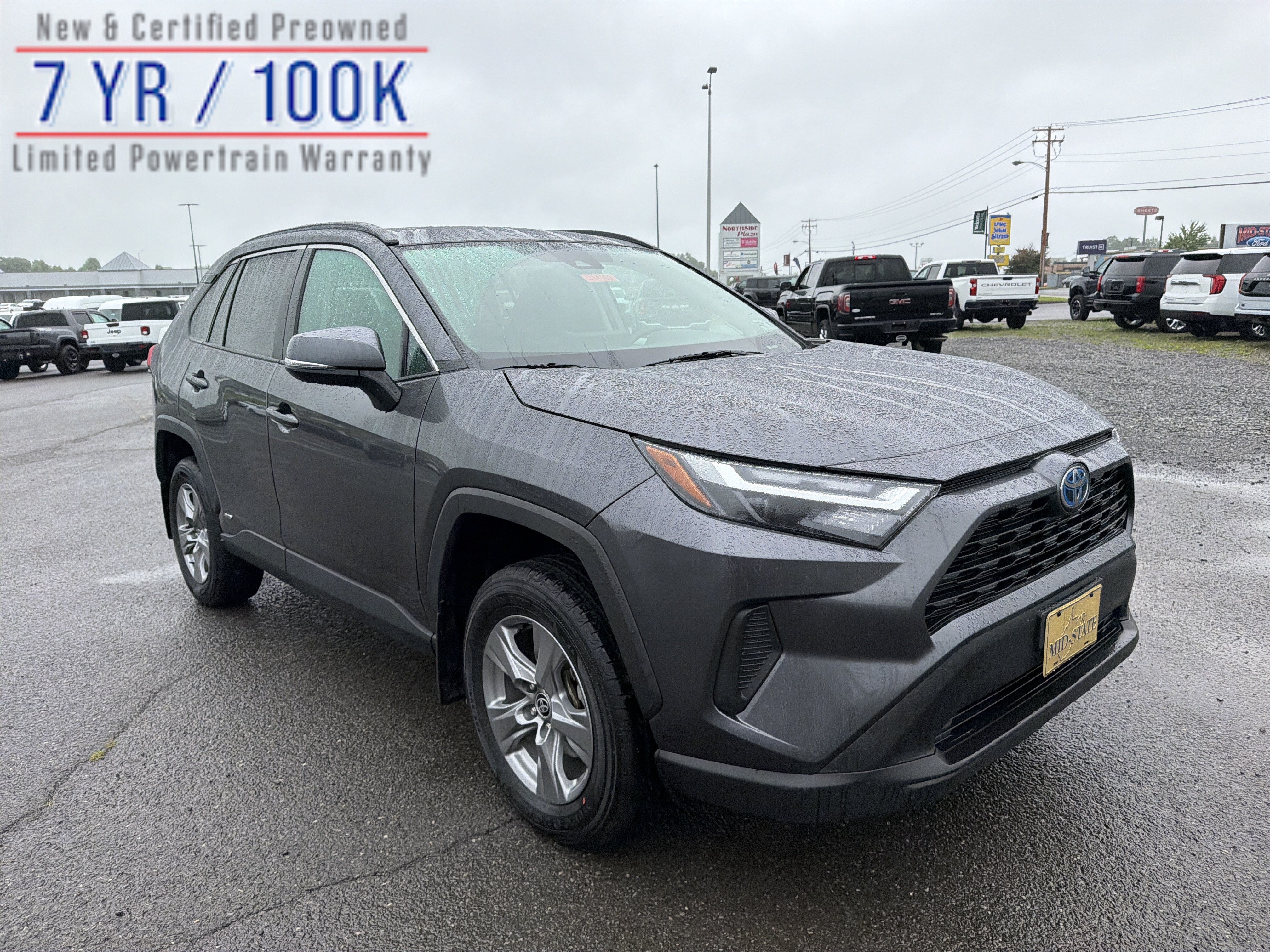 2023 Toyota RAV4 Hybrid XLE in Magnetic Gray Metallic — front three-quarter view